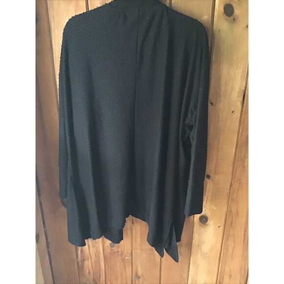 New York Laundry Black Cardigan Jacket Size XL Polka Dot Texture Open Front - Picture 6 of 7